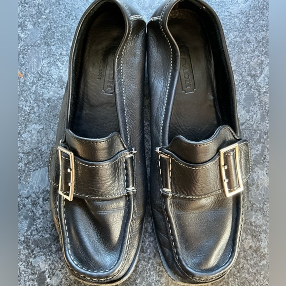 Coach Italian Leather Helene Loafers, black, MSRP $210, 7